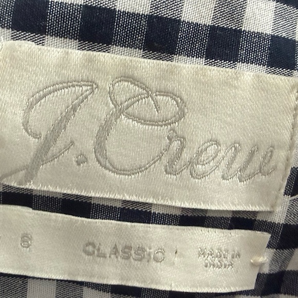 J. Crew Black and White Checkered Long Sleeve Dress - Picture 3 of 3